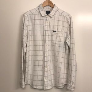RVCA White Long Sleeve Flannel